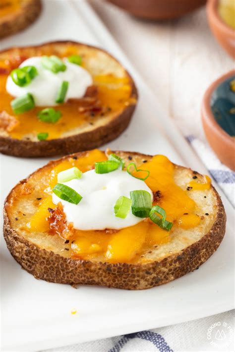 Super Easy Loaded Baked Potato Rounds Cooking On The Front Burner