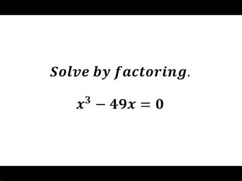 However, the method for solving cubics has actually existed for centuries! Solve a Basic Cubic Equation by Factoring x^3-bx=0 - YouTube