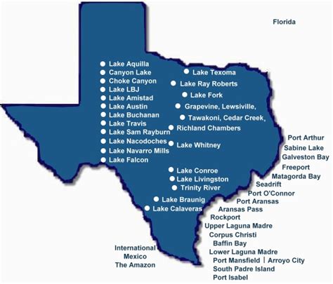Map Of Texas With Lakes Map