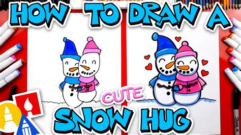 How To Draw Cute Snow People Hugging