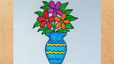 How To Draw A Flower Vase Easy Best Flower Site