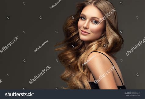 Beauty Blonde Girl Long Shiny Wavy Stock Photo 1896486241 Shutterstock