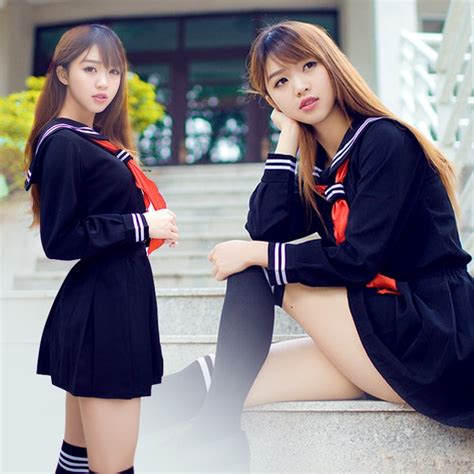 2 Pcsset Jk Japanese School Sailor Uniform Fashion School Class Navy