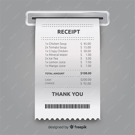 Premium Vector Receipt Template Collection With Realistic Design