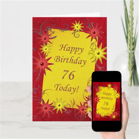 76th Birthday Card Zazzle