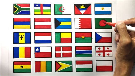 Drawing The Flags Of The Countries In The World Youtube