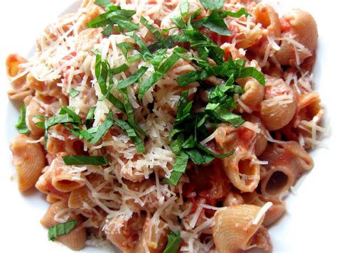 A creamy tomato sauce is never acidic. Pasta with Sausage and Tomato Cream Sauce | A Hint of Honey