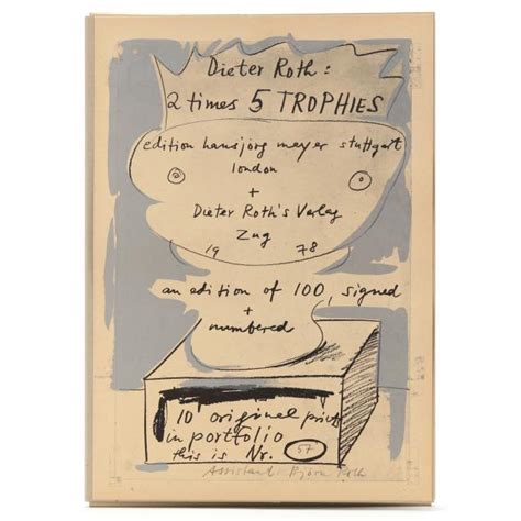 Dieter Roth Germanswiss 1930 1998 2 Times 5 Trophies Portfolio Of