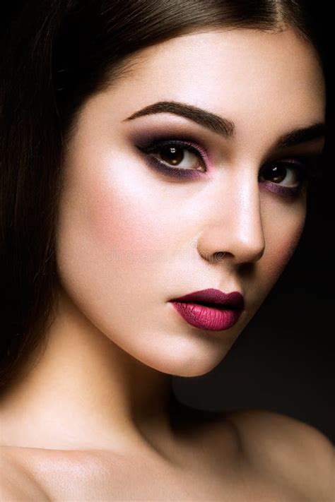 Beauty Fashion Model Girl With Bright Makeup Stock Image Image Of