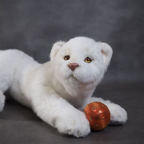 Realistic Lion Toy Stuffed Lion Plush Lion White Lion Etsy