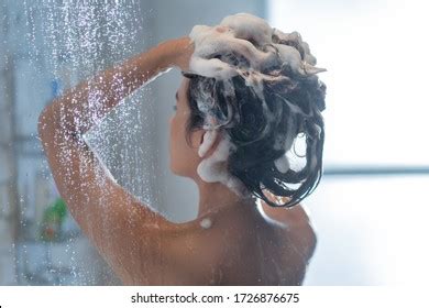 Asian Woman Washing Hair Showering Stock Photo Shutterstock