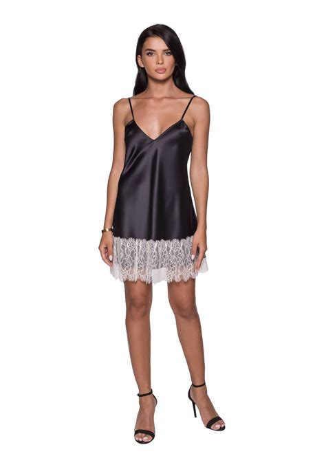 Black Slip Dress With Lace Trims Online Shop Passion By D