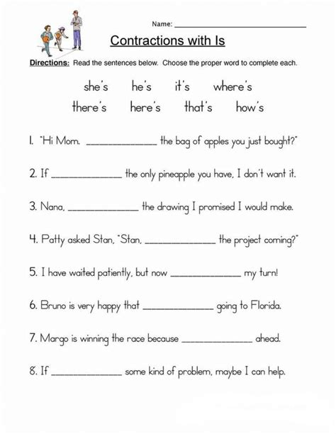 Contractions Online Pdf Exercise Live Worksheets