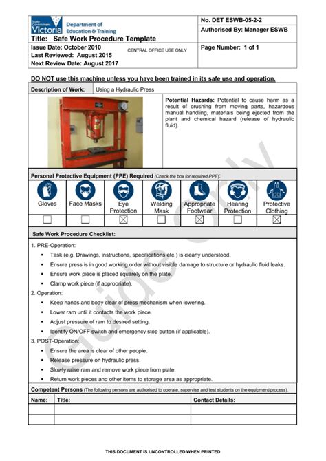 Electrical Safety Manual Template