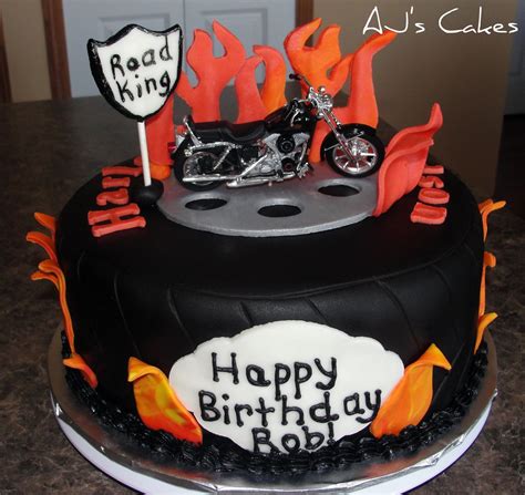 Cake is german chocolate, filled. AJ's Cakes: Tire and Flame Motorcycle Cake