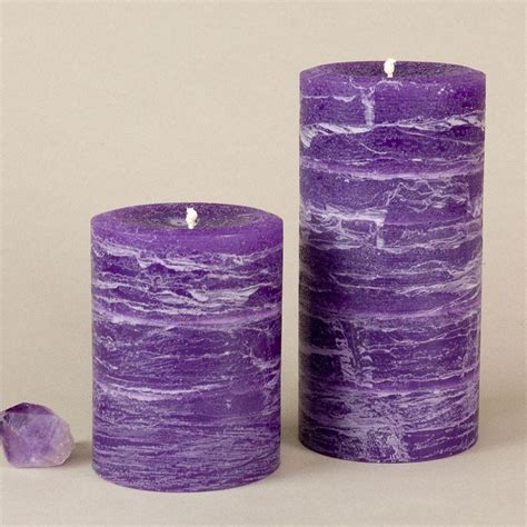 Purple Pillar Candle Amethyst Rustic Nordic Candle