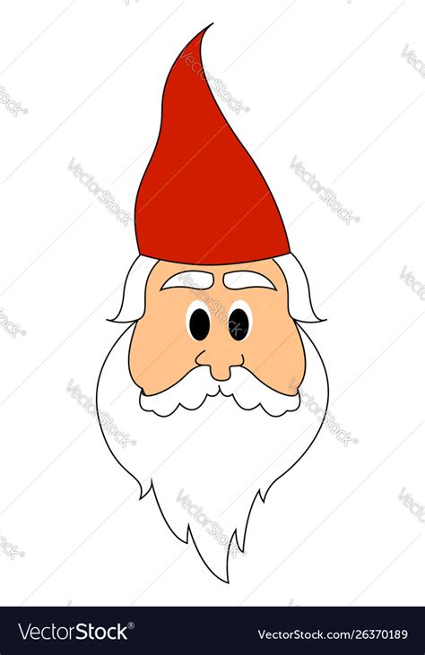 Little Dwarf With Red Hat On White Background Vector Image
