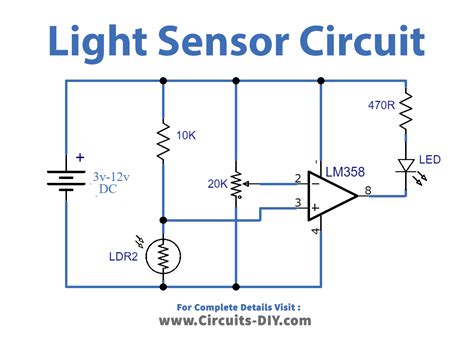 Light Dark Sensor Using Lm358 Ic