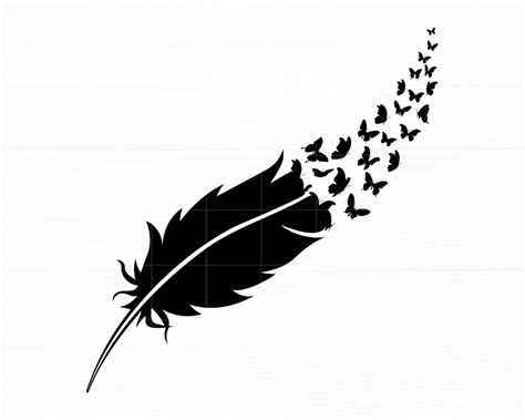 Feather Butterfly Svg Feather Svg Flying Butterflies Svg Etsy