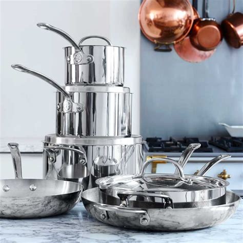 Williams Sonoma Open Kitchen Stainless Steel 10 Piece Cookware Set