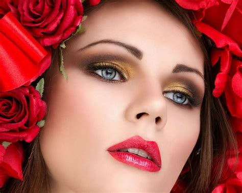 Pretty Face Red Flowers Face Woman HD Wallpaper Peakpx