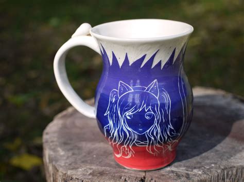 Anime Kitty Girl Pottery Mug By Muertepottery Pottery