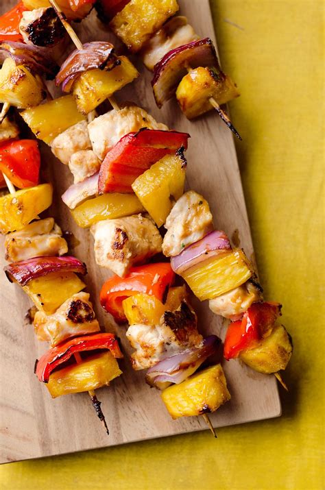 These oven chicken kabobs are great with a. Teriyaki Chicken Kabobs are a healthy low-carb dinner ...