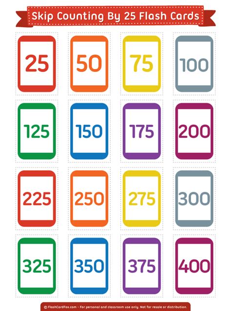 Free Printable Skip Counting By 25 Flash Cards Download Them In Pdf