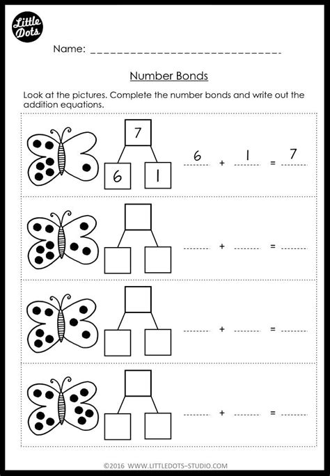 Kindergarten Math Number Bond Worksheets and Activities