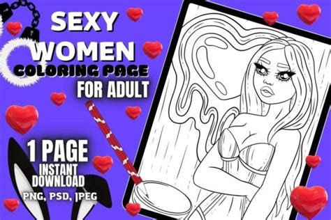Sexy Women Coloring Page For Adult 22 Graphic By Line Store · Creative