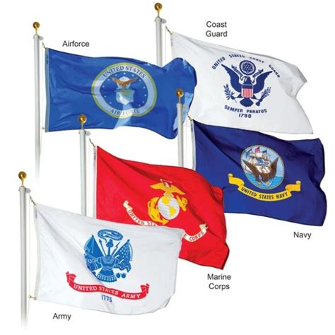 Complete Set 4x6 Nylon Military Service Flags Veterans Flag Depot