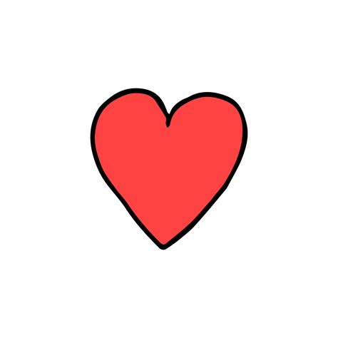 Red Heart Icon Simple Doodle Illustration With Red Heart Icon 8480752 Png
