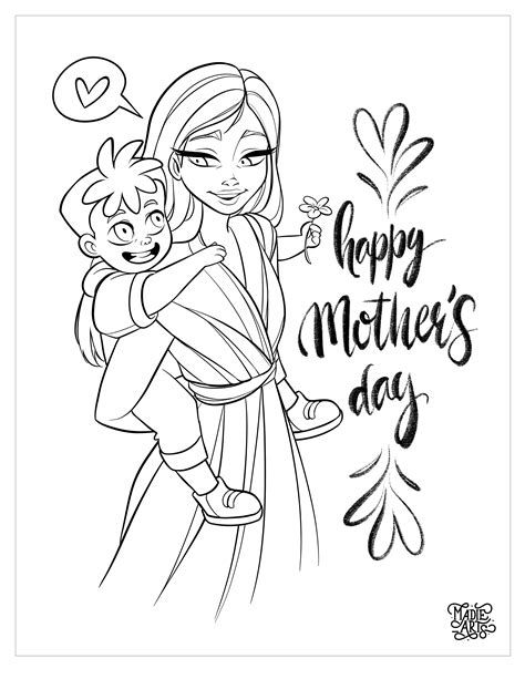 Mother And Daughter Coloring Page Coloring Home
