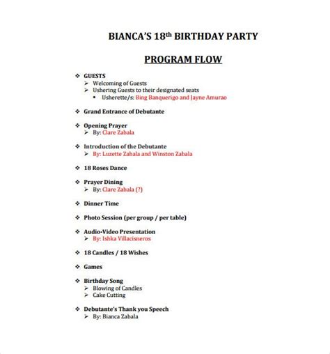 Whether fun or formal, invites are the antidote to panic mode for your partiers, the zip file of who, what, when, and where. 12+ Birthday Program Templates - PDF, PSD | Free & Premium Templates