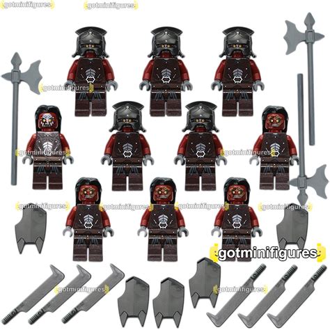 Lego Lotr Uruk Hai Army Warriors Lord Of The Rings 10x Minifigures