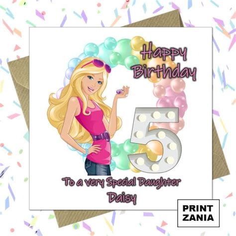Barbie Birthday Card Etsy Uk