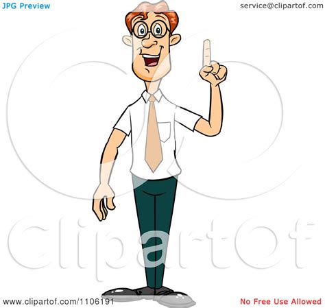 Clipart Red Haired Business Man With An Idea Or An Aha Moment Royalty