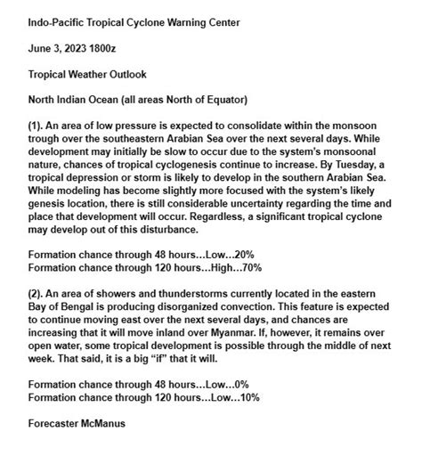 Iptcwc On Twitter North Indian Ocean Tropical Weather Outlook Areas Of Interest Are Present