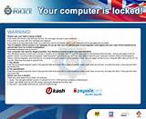 Pictures of Police Locked Computer Virus