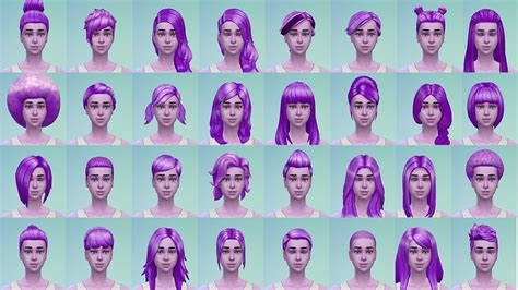 Stars Sugary Pixels Female Purple Hairstyle Sims 4 Hairs Sims 4