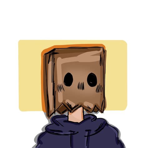 A Drawing Of A Person With A Box On Their Head And An Object In The Background