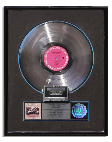 Lot Detail - ''We Are the World'' Platinum Record RIAA Award -- 1985 ...