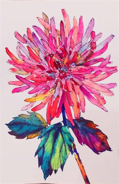 Watercolor Flowers Paintings Flower Art Painting Watercolor And Ink