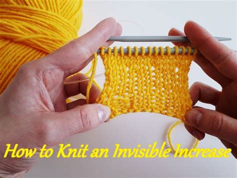 How To Increase Stitches With Make One M1 In Knitting Invisible