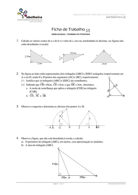 Ficha Online De Teorema De Pitagoras Para 1o Eso Puedes Hacer Los Images