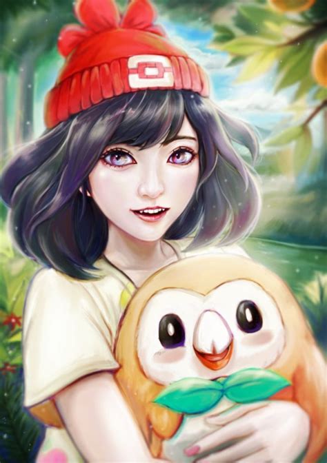 Pokemon Moon And Rowlet By Wc On Deviantart