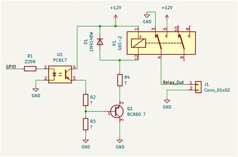 Bjt Circuit For 12v Relay With An Optocoupler Using 3v3 Gpio