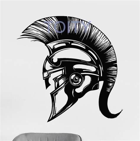 Spartan Helmet Warrior Wall Sticker Ancient Greece Vinyl Decal Dorm