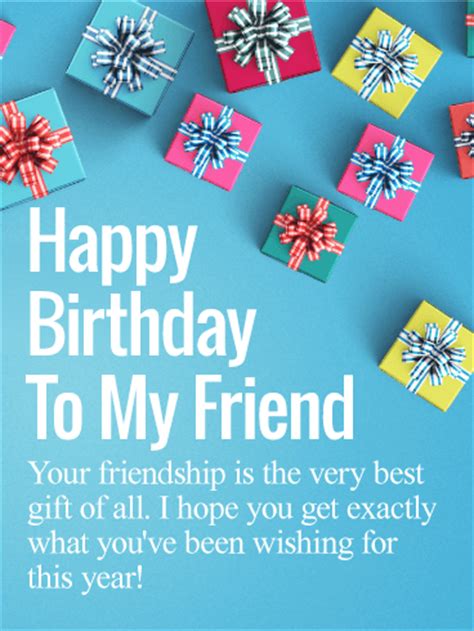 What are some good birthday gift ideas for a girlfriend? Friendship is the Best Gift - Happy Birthday Wishes Card ...