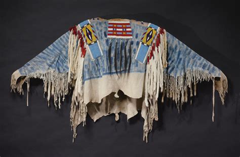 86 Important Nez Perce Beaded And Fringed Hide War Shirt